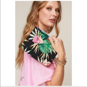 Caroline Couture Tropical Leaf Tassel Bag Makeup